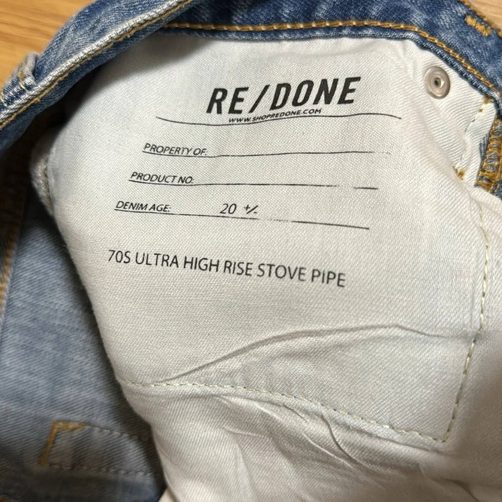 Re/Done 70s Ultra High Rise Stove Pipe Jeans - Picture 4 of 6